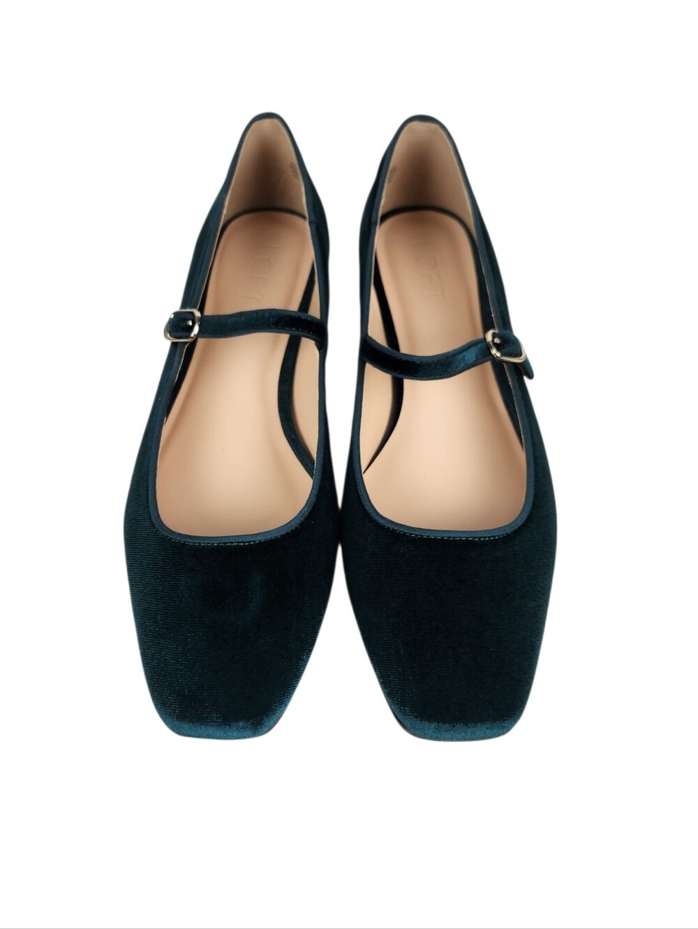 LOFT Brillant Emerald Green Velvet Missy Ballet Flats 751229 NWT Womens Size 8.5 - Picture 8 of 13